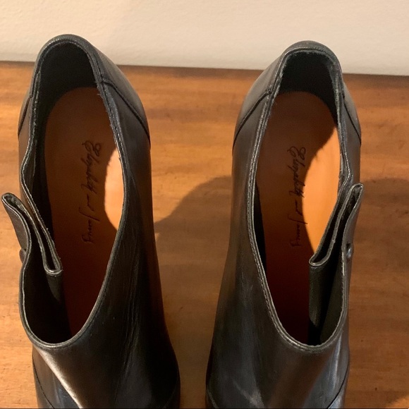 Elizabeth and James Pointed Toe Black Stiletto Heel Bootie - Picture 6 of 11